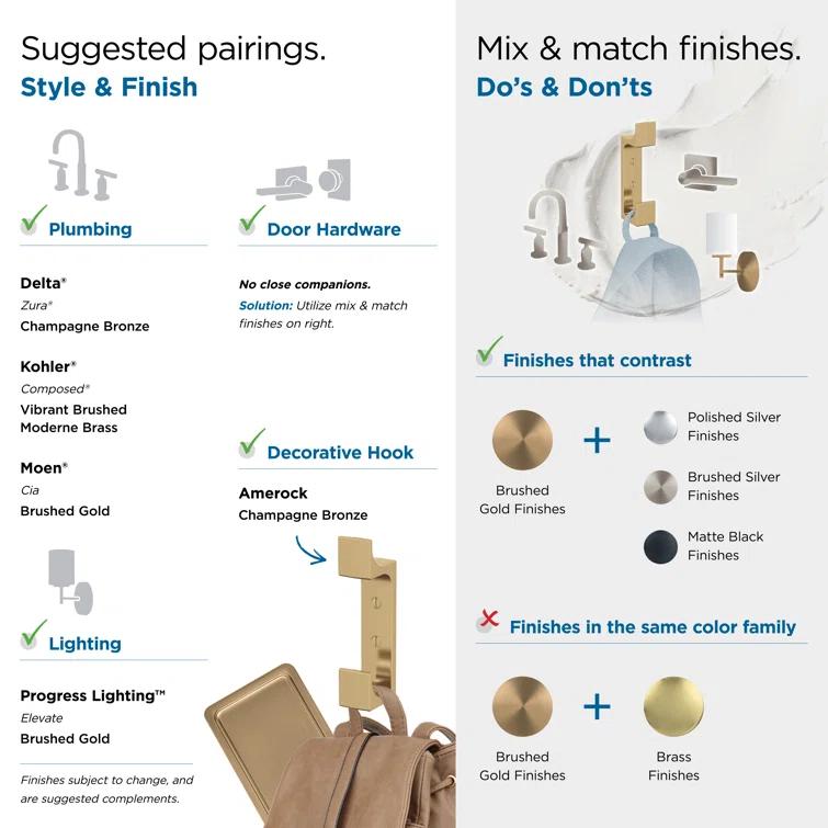 Bray Contemporary Double Prong Decorative Wall Hook