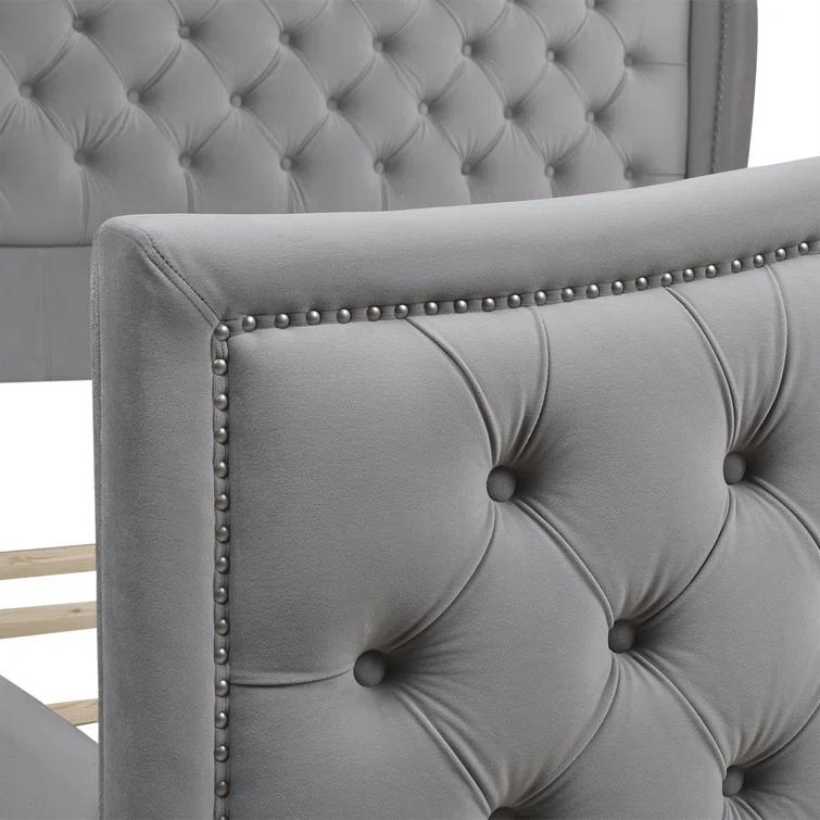 Coleman Upholstered Wingback Bed