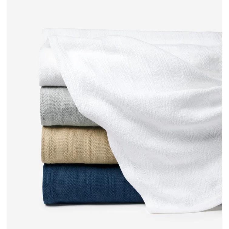 Tavira Sophisticated Navy Twin Cotton Woven Blanket