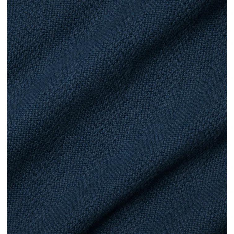 Tavira Sophisticated Navy Twin Cotton Woven Blanket