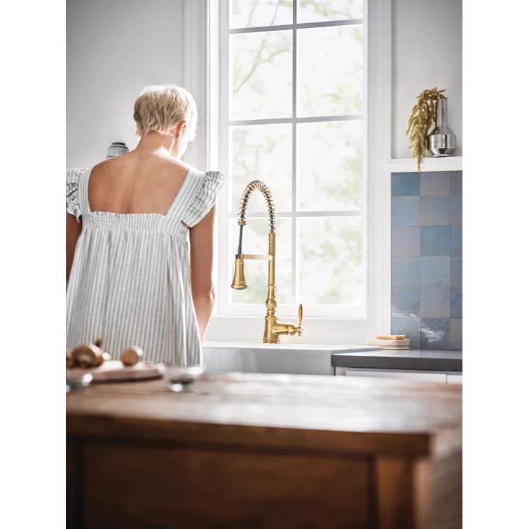 Moen Weymouth Pre-Rinse Spring Pull-Down Single Handle Kitchen Faucet