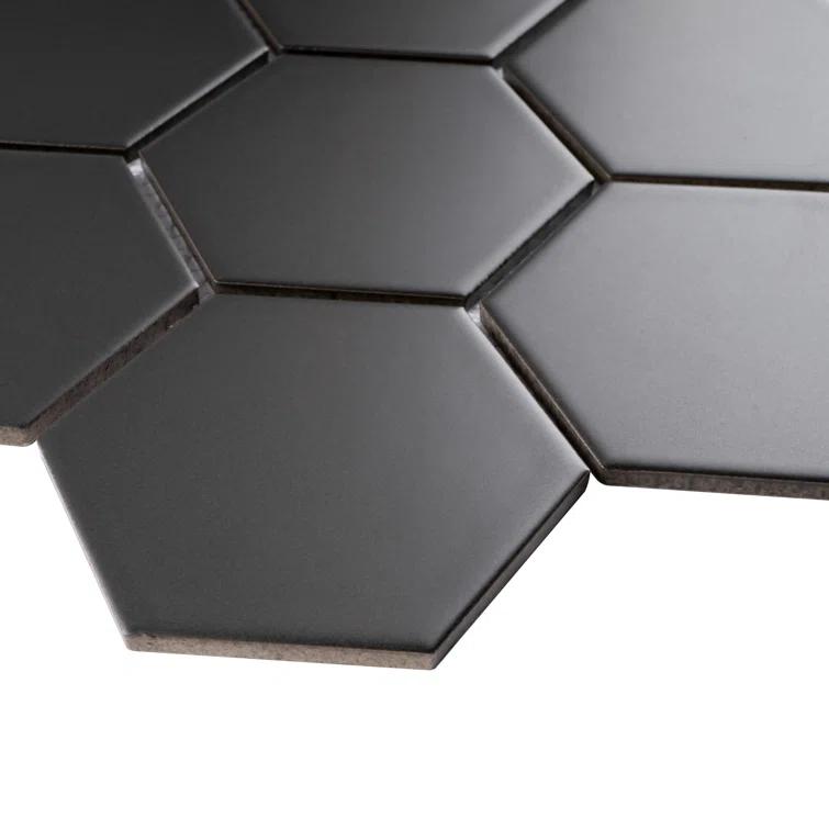 Supreme Tile Porcetile 10.08 in. x 11.64 in. Honeycomb Matte Porcelain Mosaic Wall and Floor Tile