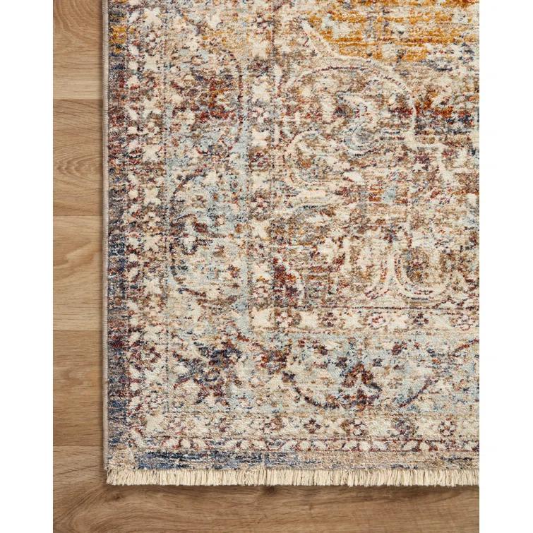 Loloi Rugs Sorrento Oriental Machine Made Power Loom Polyester Area Rug in Natural