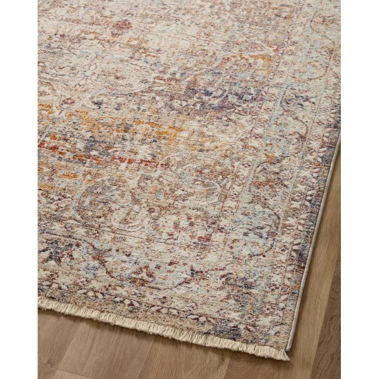 Loloi Rugs Sorrento Oriental Machine Made Power Loom Polyester Area Rug in Natural
