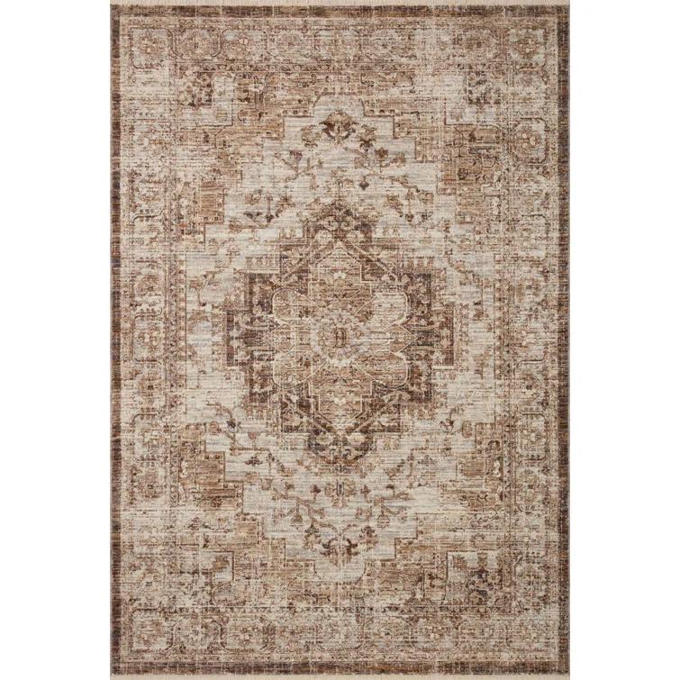 Loloi Rugs Sorrento Oriental Machine Made Power Loom Polyester Area Rug in Beige/Brown