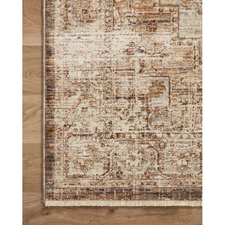 Loloi Rugs Sorrento Oriental Machine Made Power Loom Polyester Area Rug in Beige/Brown