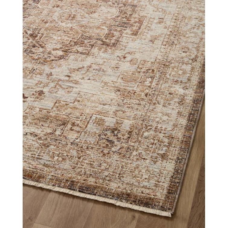 Loloi Rugs Sorrento Oriental Machine Made Power Loom Polyester Area Rug in Beige/Brown