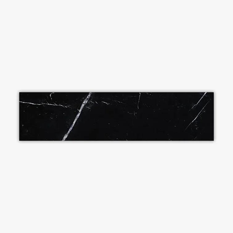 Nero Marquina 3" x 12" Marble Stone Look Subway Wall & Floor Tile