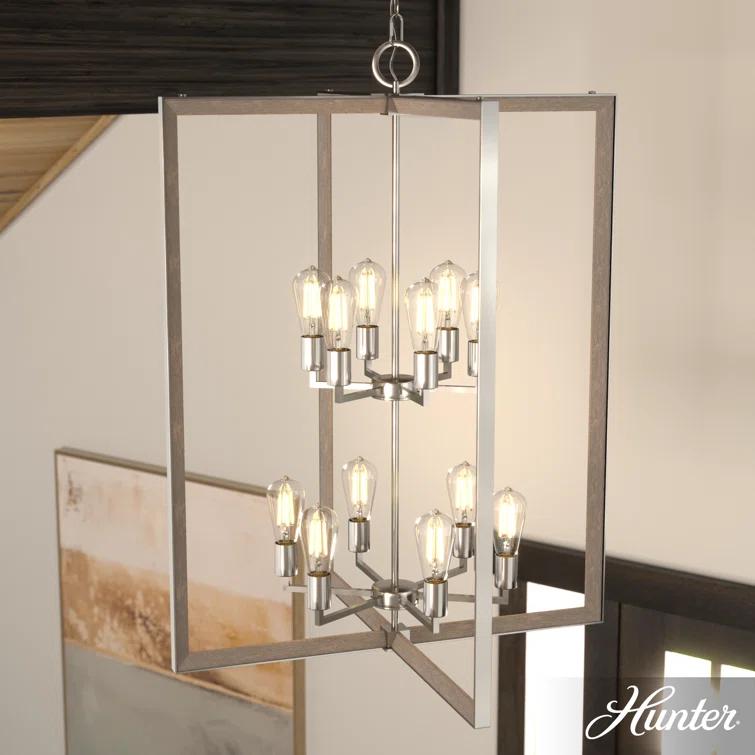Woodburn 12 Light 30.5 Inch Foyer Pendant Ceiling Light Fixture