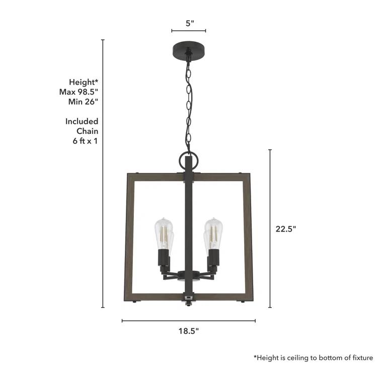 Hunter Fan Woodburn 4 Light 18 Inch Pendant Ceiling Light Fixture