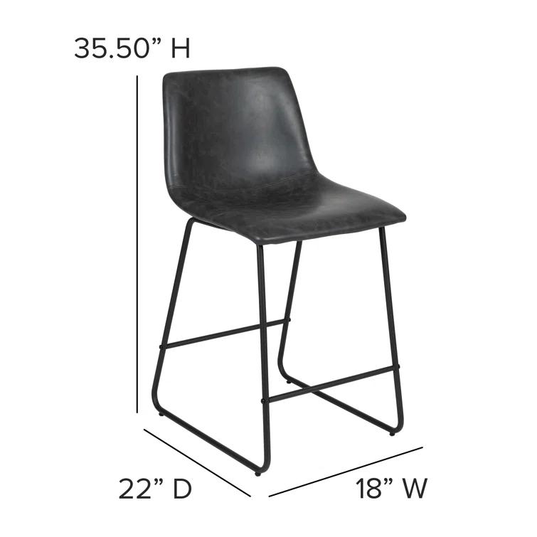 Flash Furniture Ringel Upholstered Counter Stool with Metal Frame