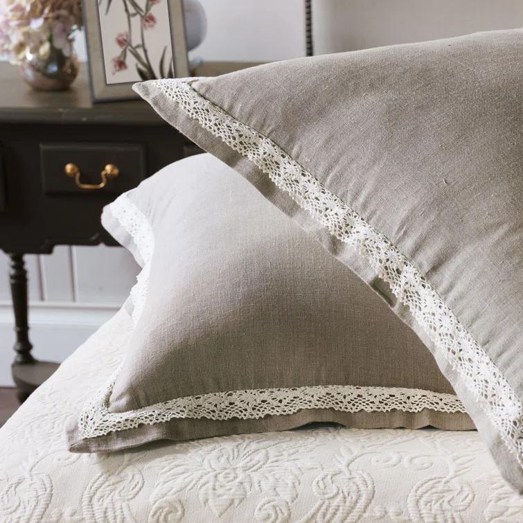 Sabelle Farmhouse / Country 100% Linen Damask Duvet Cover Set