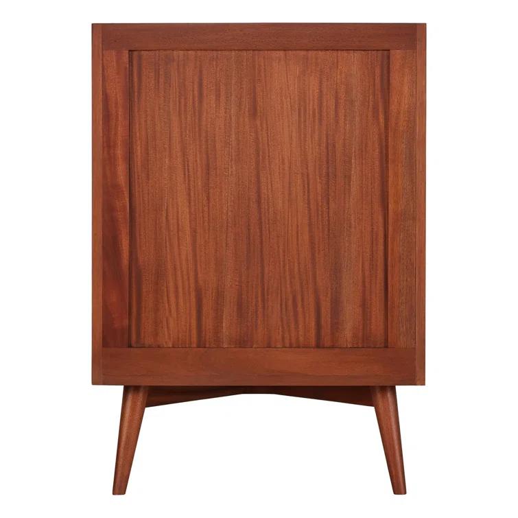 24" Natural Teak Single Bathroom Vanity with Arctic White Quartz Top