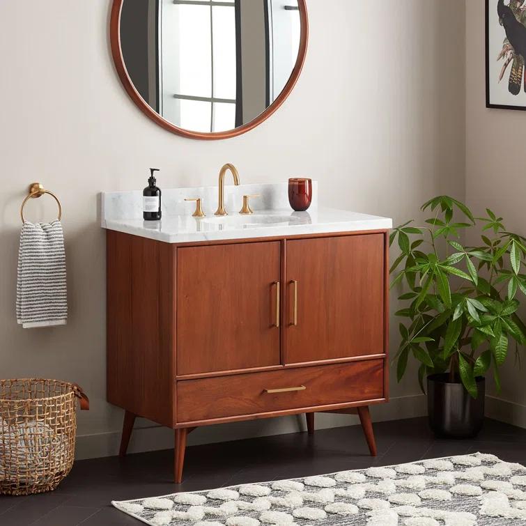 Signature Hardware 36" Novak Single Bathroom Vanity Set with Oval Undermount Sink