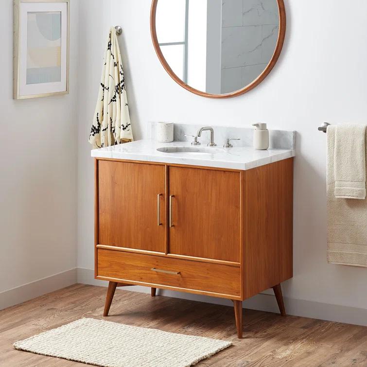 Signature Hardware 36" Novak Single Bathroom Vanity Set with Oval Undermount Sink