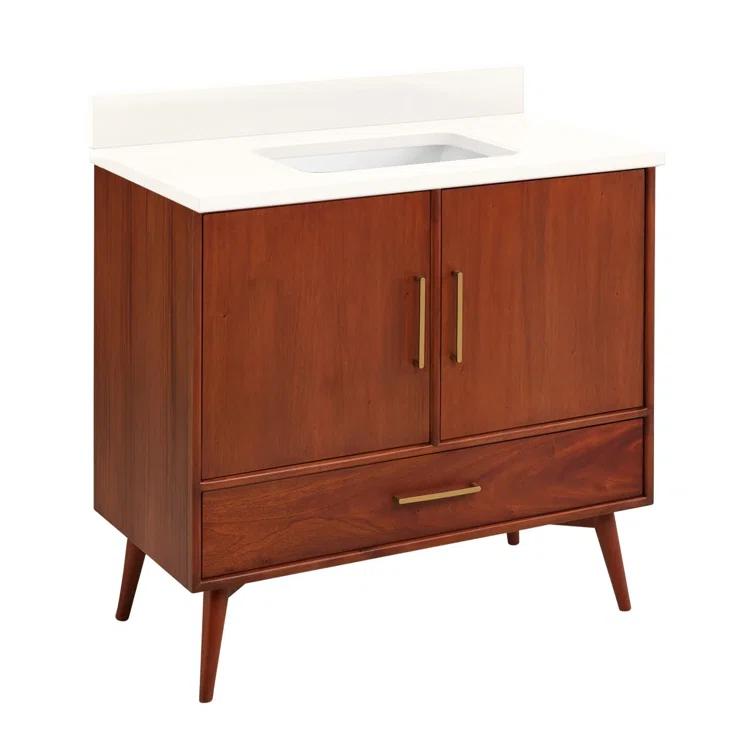 36" Novak Single Bathroom Vanity Set with Rectangular Undermount Sink