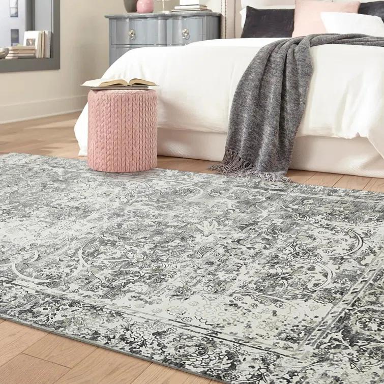 Elegant Bone Viscose 9' x 12' Hand-Knotted Transitional Area Rug