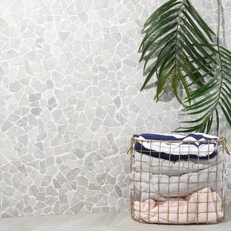 Picturesque Tumbled 11.81 in. x 11.81 in. Gray Floor and Wall Mosaic (0.97 sq. ft. / Sheet)