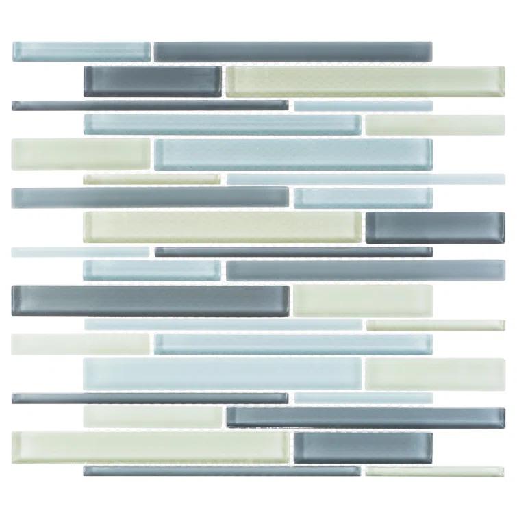 Flashback 12" Glass Brick Joint Mosaic Kitchen Backsplash, Bathroom, Shower, Pool, Wall and Floor Tile