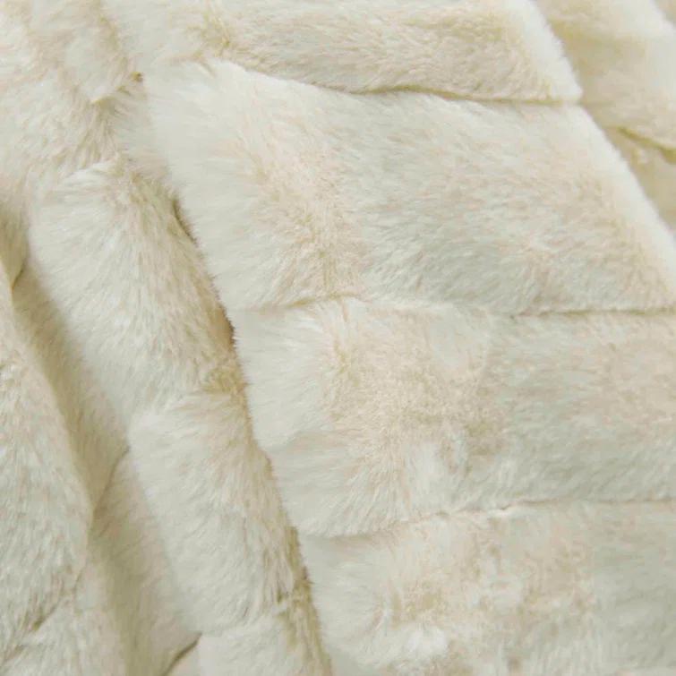 Home Soft Things Luxury Rabbit Faux Fur Throw Blanket