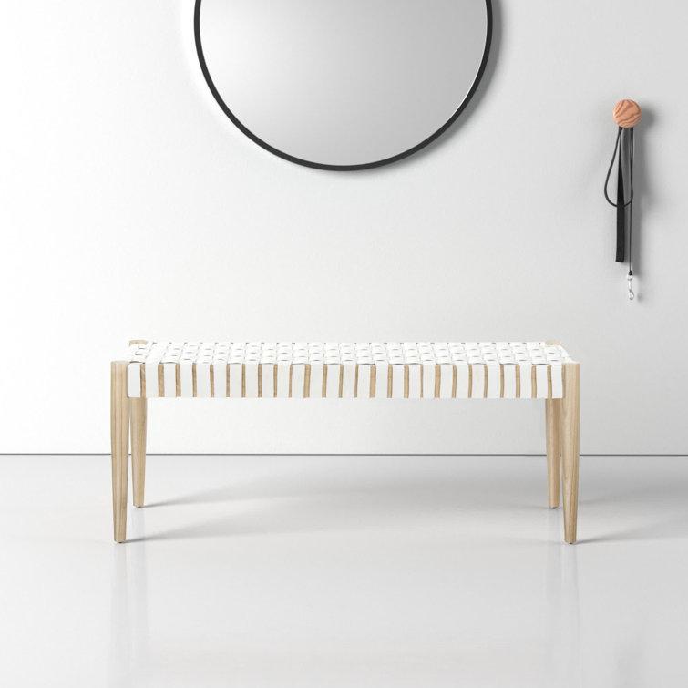 Orin 47" Woven Leather Bench