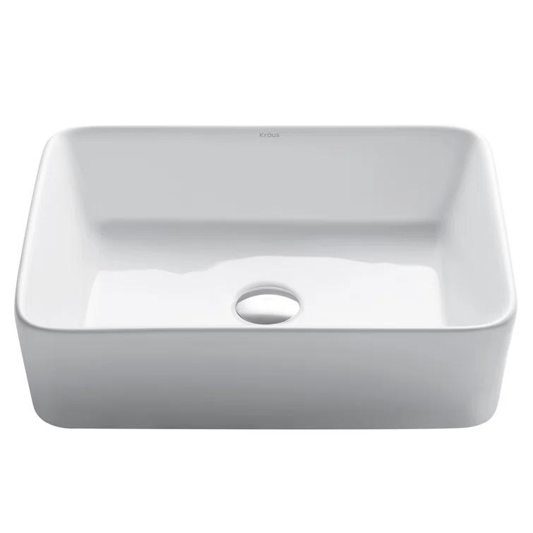 Kraus KCV-121 Thin ceramics Rectangular Vessel Bathroom Sink