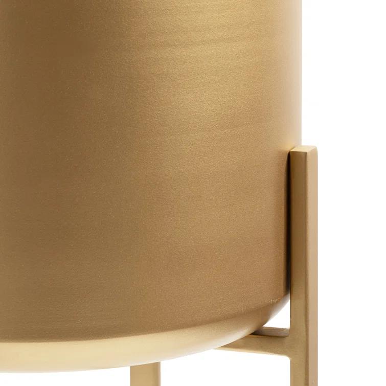 CosmoLiving by Cosmopolitan 2 - Piece Metal Dome Indoor Outdoor Planter with Removable Stand Set