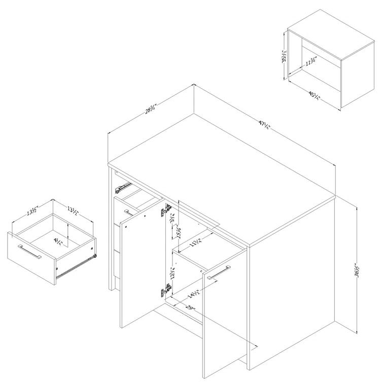 Myro 47.25'' Wide Kitchen Island