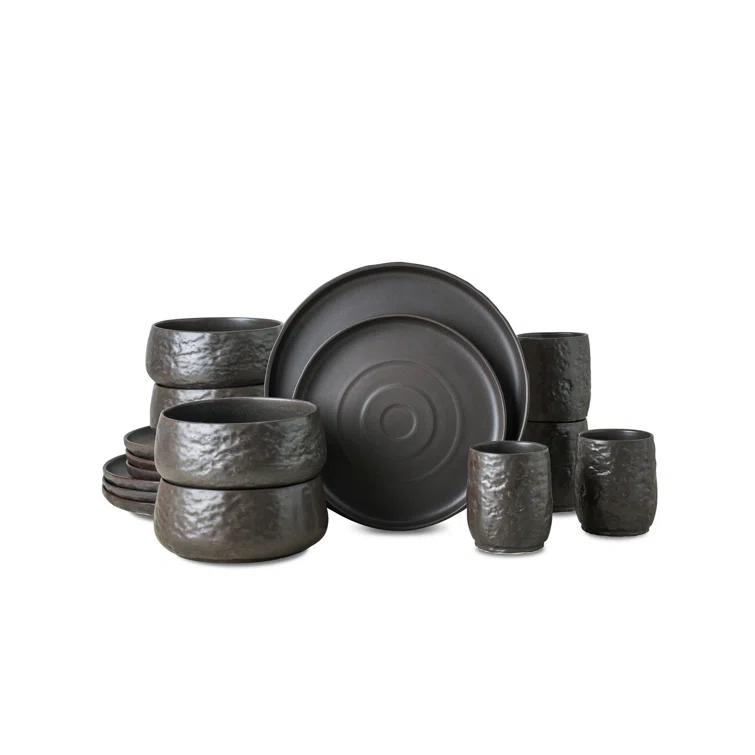 Shosai Stone by Mercer Project Shosai 16-Piece Dinnerware Set Stoneware