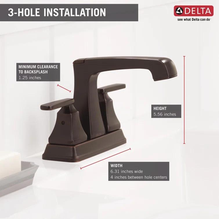 Ashlyn Centerset Bathroom Faucet with Drain Assembly, 2-handle Bathroom Sink Faucet