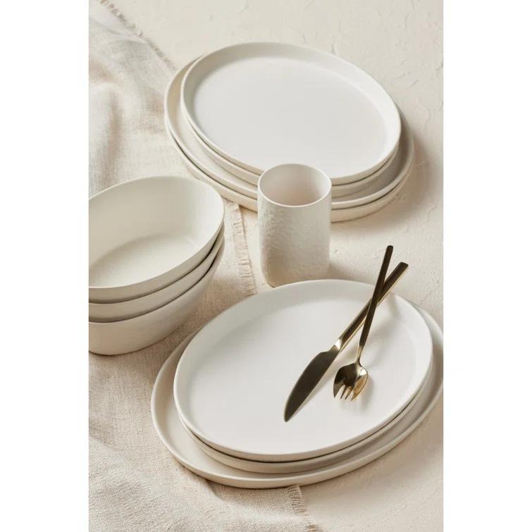 Stone by Mercer Project Katachi 16-Piece Dinnerware Set Stoneware