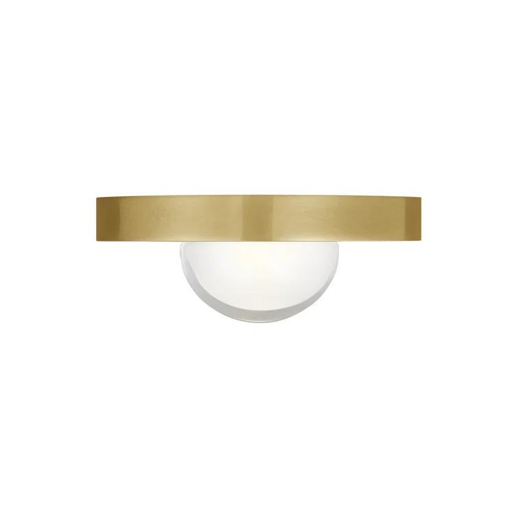 Ebell Modern LED Flush Mount in Natural Brass with Domed Glass