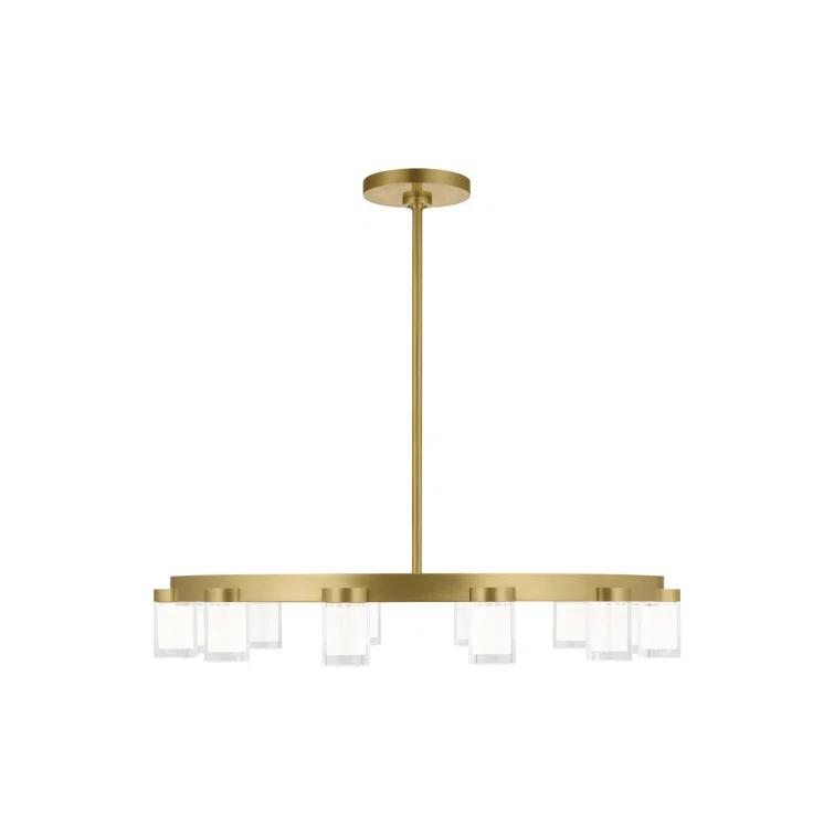 Esfera Elegance 32" Brass and Crystal LED Chandelier