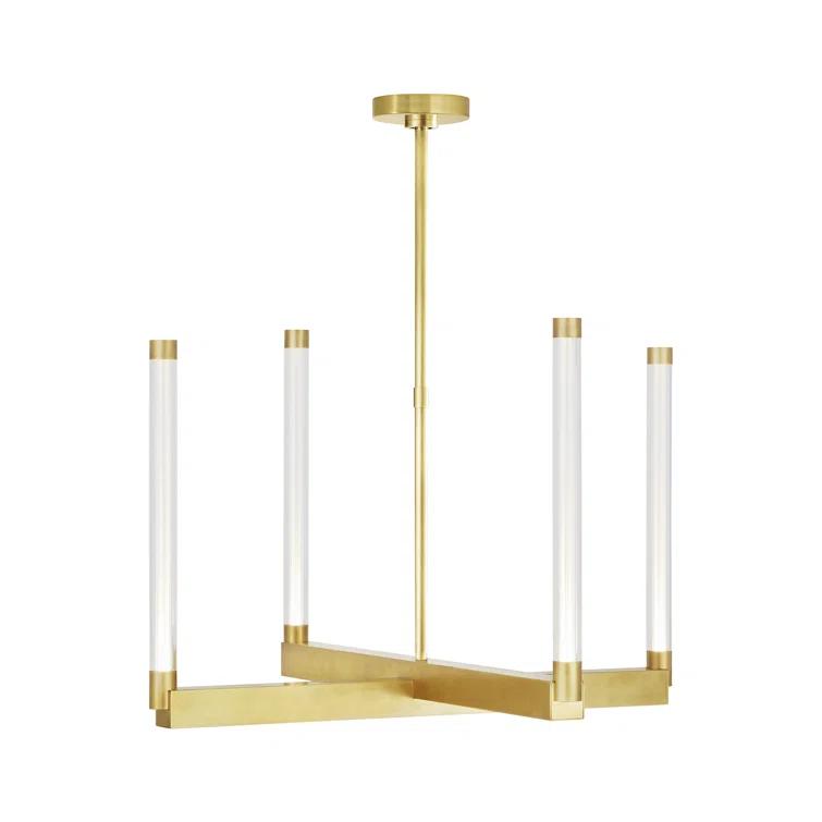 Phobos Sculptural LED Chandelier in Natural Brass, 36" Diameter