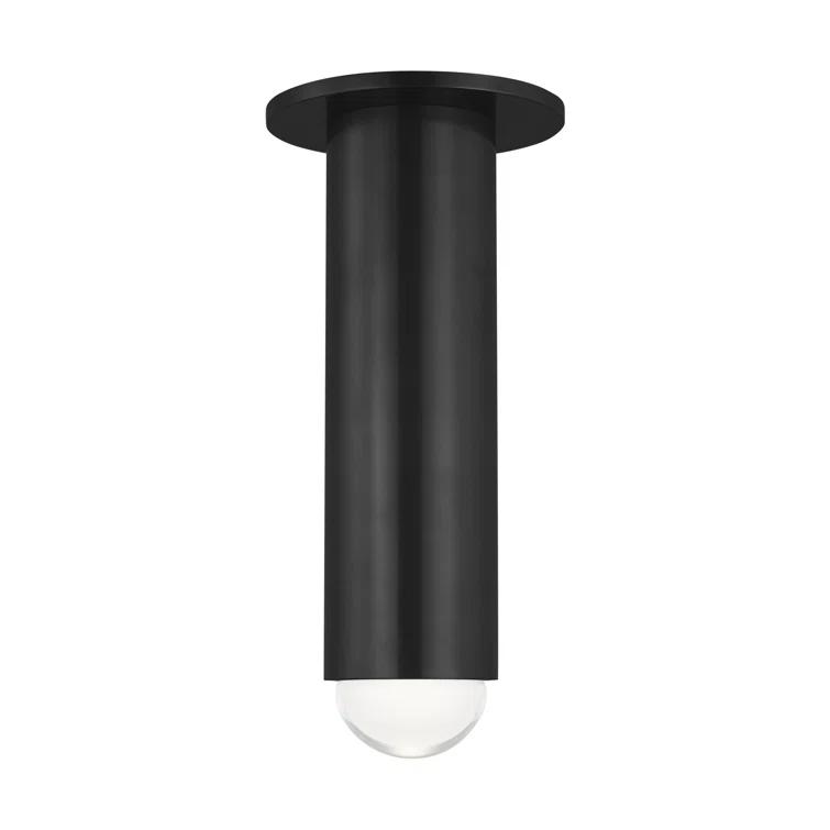 Ebell Dark Bronze 9.7" LED Flush Mount with Frosted Glass