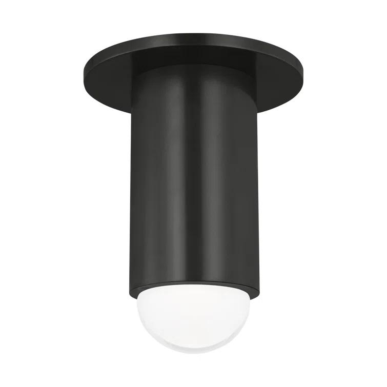 Ebell Dark Bronze LED Flush Mount with Frosted Glass Prism