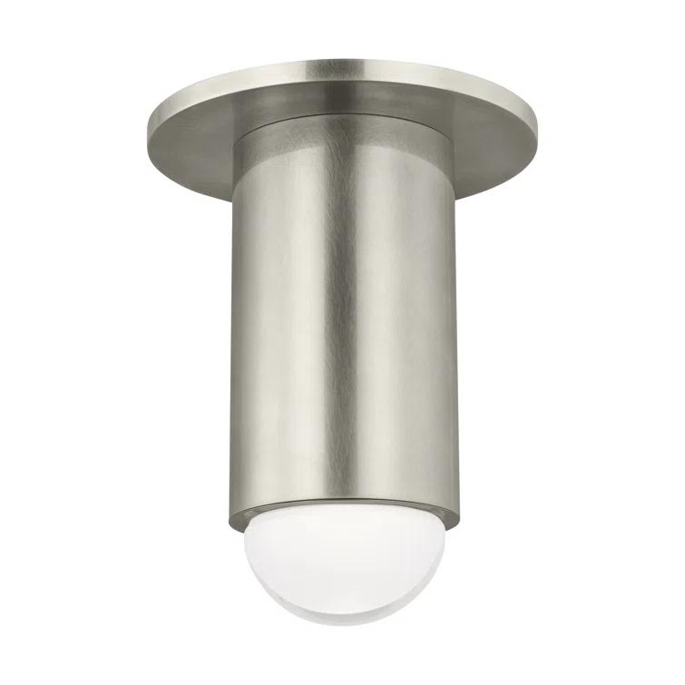 Antique Nickel LED Flush Mount with Crystal Shade