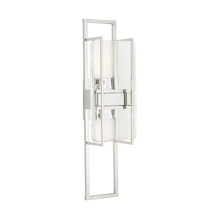 Duelle Polished Nickel Dimmable LED Wall Sconce 18" Height