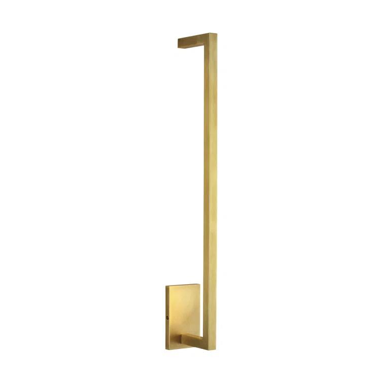 Stagger Natural Brass Slim LED Wall Sconce, Dimmable 25.1"
