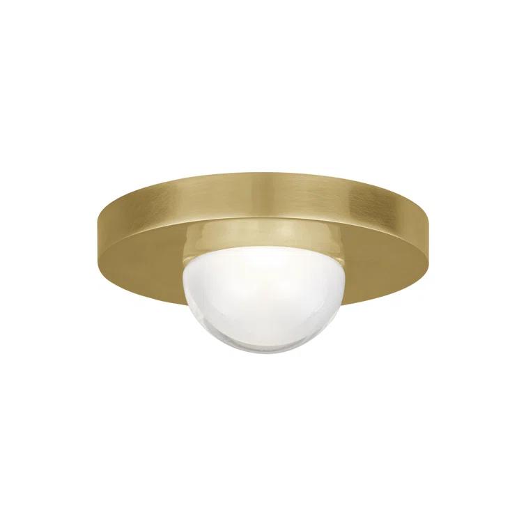 Ebell Modern LED Flush Mount in Natural Brass with Domed Glass