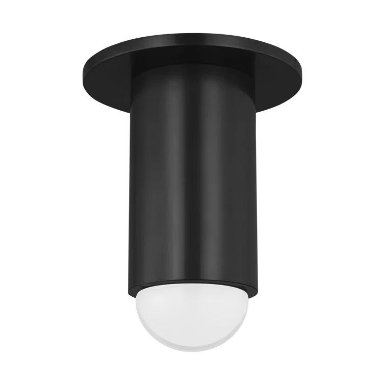 Ebell Dark Bronze LED Flush Mount with Frosted Glass Prism