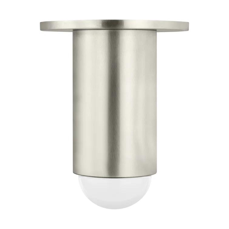 Antique Nickel LED Flush Mount with Crystal Shade