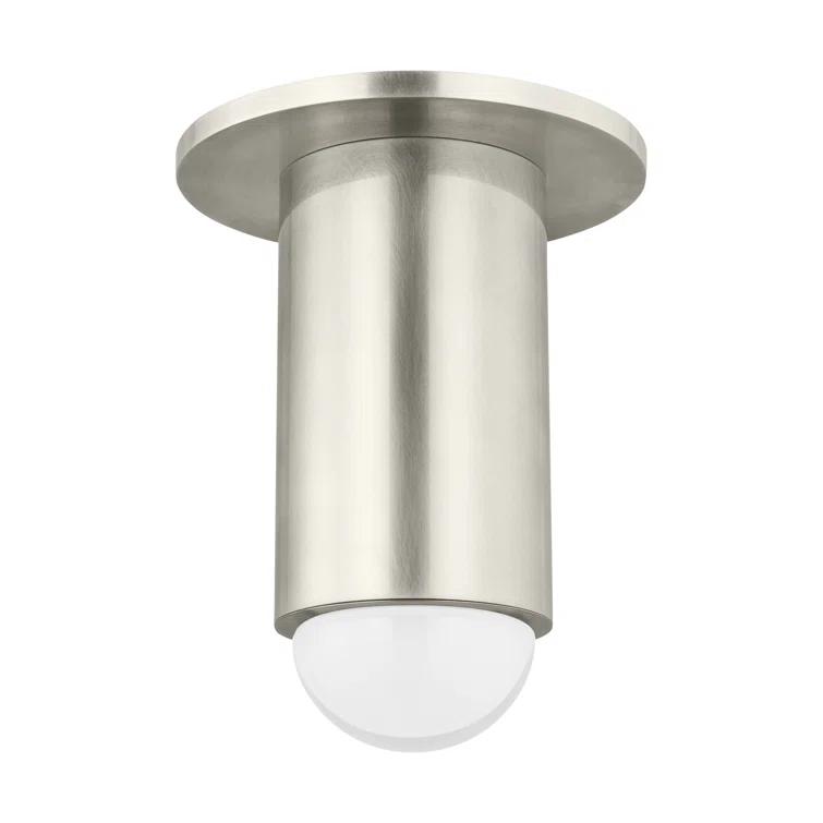 Antique Nickel LED Flush Mount with Crystal Shade