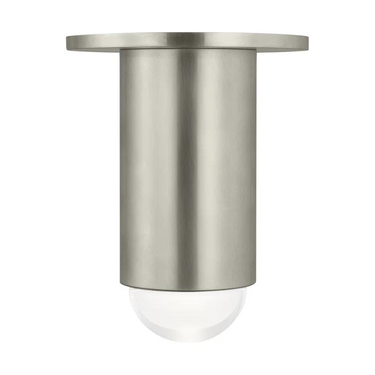 Antique Nickel LED Flush Mount with Crystal Shade