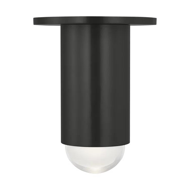 Ebell Dark Bronze LED Flush Mount with Frosted Glass Prism