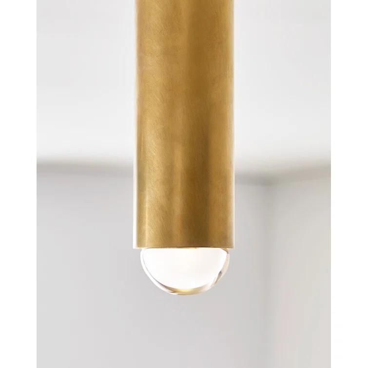 Natural Brass and Crystal LED Flush Mount Light