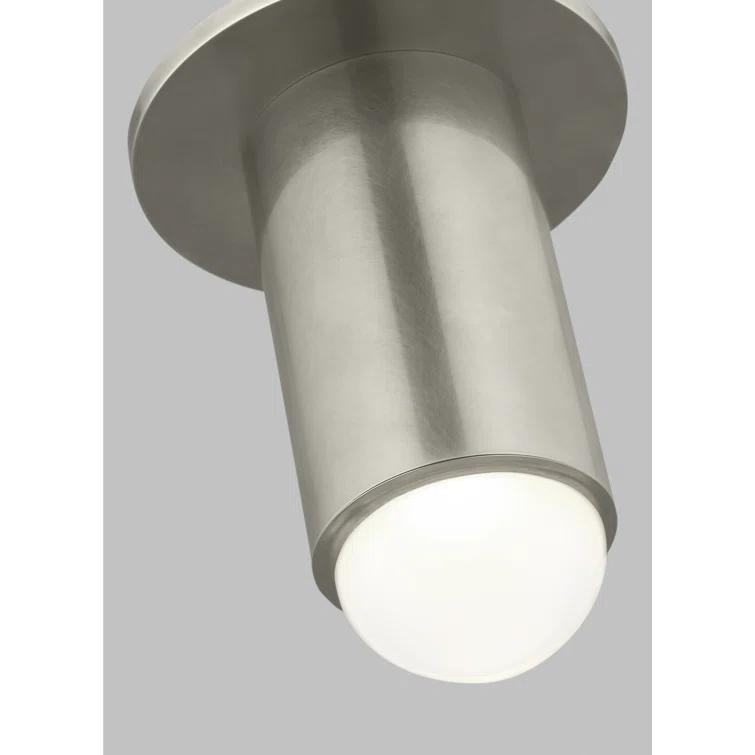 Antique Nickel LED Flush Mount with Crystal Shade