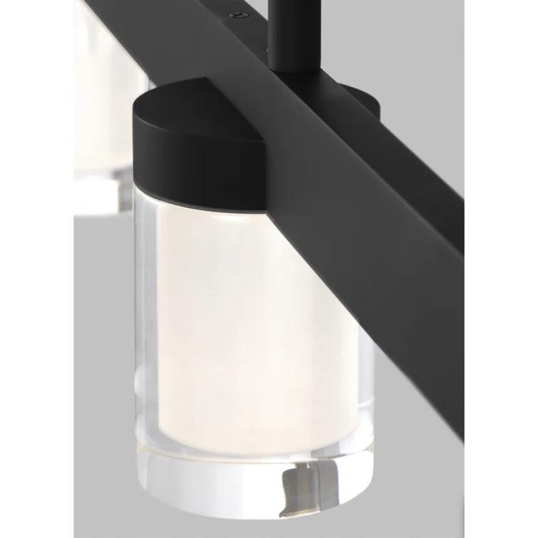 Esfera Crystal 60" LED Linear Island Pendant in Nightshade Black