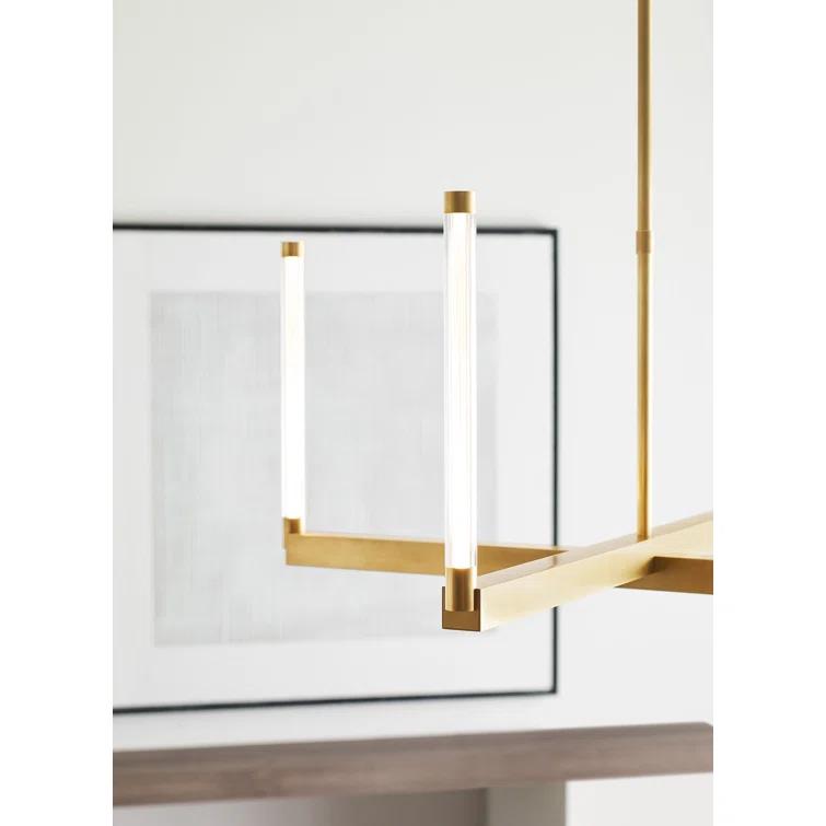 Phobos Sculptural LED Chandelier in Natural Brass, 36" Diameter