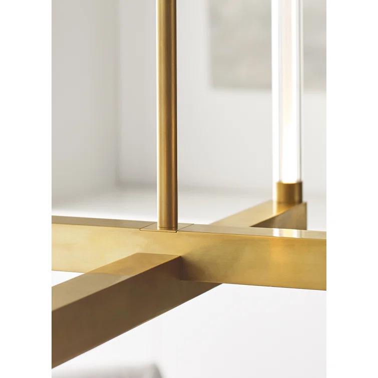 Phobos Sculptural LED Chandelier in Natural Brass, 36" Diameter